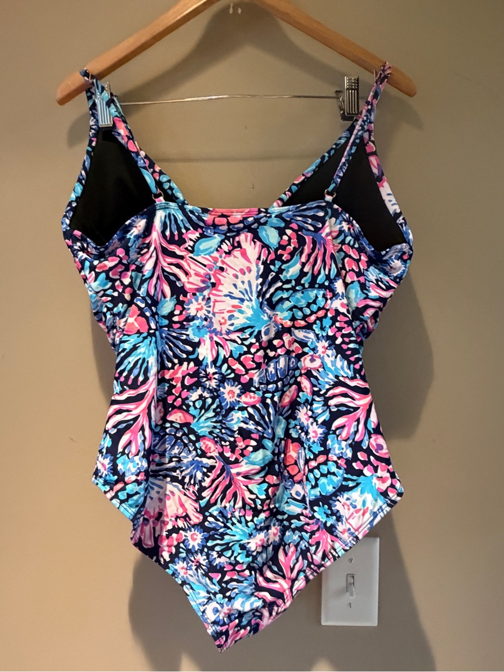 Stella Parker Pink & Blue Floral One-Piece Swimsuit XL - Picture 4 of 6